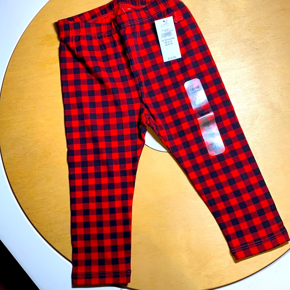 Baby gap plaid holiday festive Buffalo plaid leggings